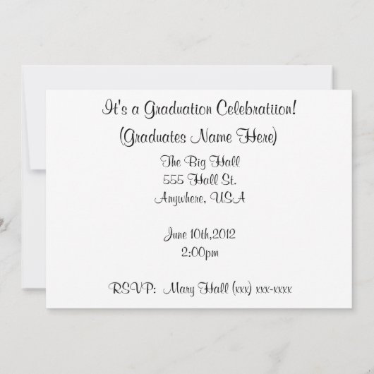 Invitations 2014 d'obtention du diplôme de (Dos)