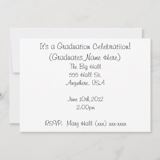 Invitations 2014 d'obtention du diplôme de (Dos)