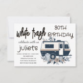 invitations 30ème anniversaire trash blanc à motif (Devant)