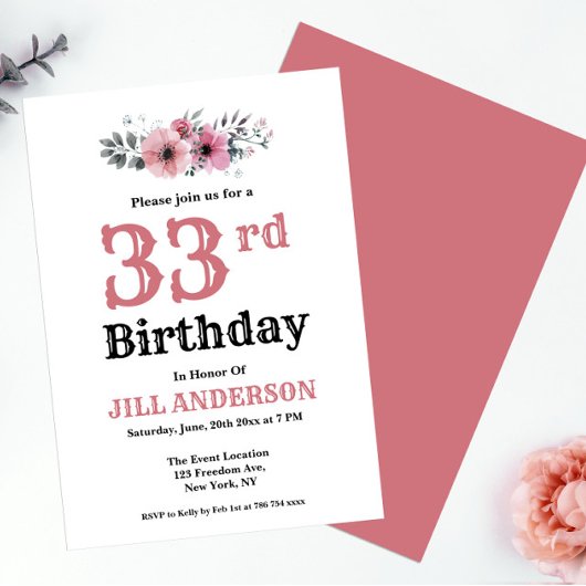Invitations 33e anniversaire