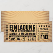 Invitations 40e anniversaire – Billet d'entrée (Devant / Derrière)