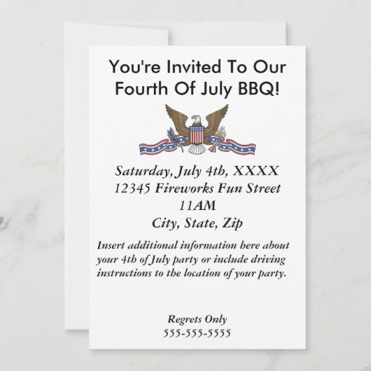  Invitations 4 juillet (Dos)