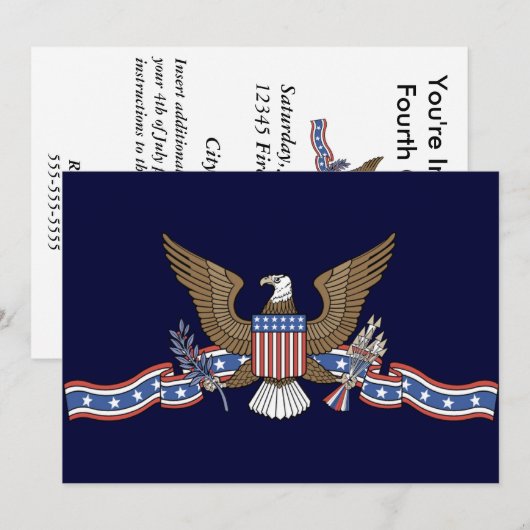  Invitations 4 juillet (Devant / Derrière)