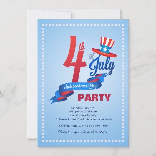 Invitations 4 juillet (Devant)
