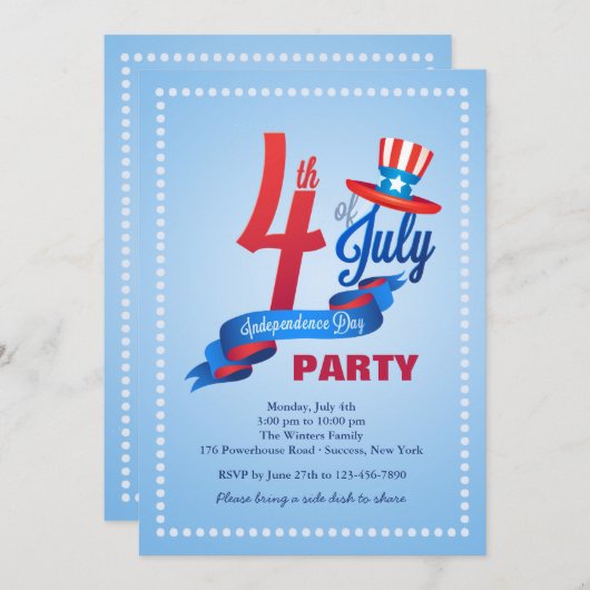 Invitations 4 juillet (Devant / Derrière)