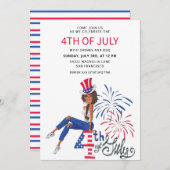 Invitations 4 juillet fille (Devant / Derrière)