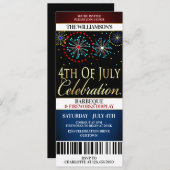 Invitations 4 juillet Fireworks Party (Devant / Derrière)