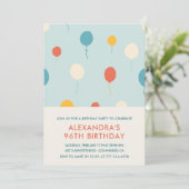 Invitations 96e anniversaire Balloons Moderne (Debout devant)