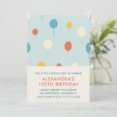 Invitations à 100e anniversaire Balloons Moderne (Debout devant)