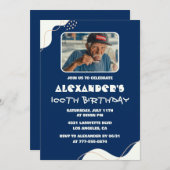 Invitations à 100e anniversaire Hommes Photo Simpl (Devant / Derrière)