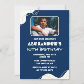 Invitations à 10e anniversaire Boy Photo Simple Na (Devant)