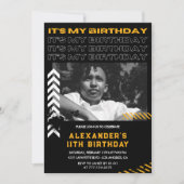 Invitations à 11e anniversaire garçon Photo Spray  (Devant)