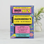 Invitations à 12e anniversaire 90s Party Retro (Debout devant)