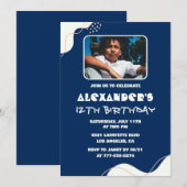 Invitations à 12e anniversaire Boy Photo Simple Na (Devant / Derrière)