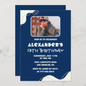 Invitations à 13e anniversaire Boy Photo Simple Na (Devant / Derrière)
