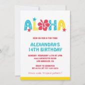 Invitations à 14e anniversaire Tropical Aloha Hawa (Devant)