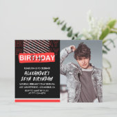 Invitations à 15e anniversaire Men Party Photo Rou (Debout devant)