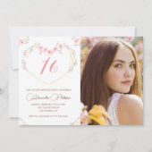 Invitations à 16e anniversaire Boho Floral Photo (Devant)