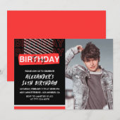 Invitations à 16e anniversaire Men Party Photo Rou (Devant / Derrière)