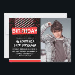 Invitations à 16e anniversaire Men Party Photo Rou<br><div class="desc">Invitations à 16e anniversaire Men Party Photo Rouge</div>