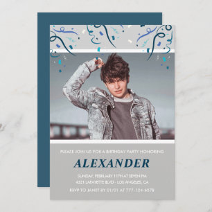 Invitations à 18e anniversaire Hommes Confetti Pho