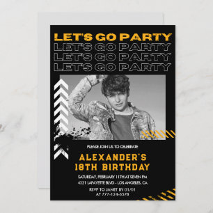 Invitations à 18e anniversaire Hommes Photo Spray 