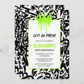 Invitations à 19e anniversaire Hommes Fête Graffit (Devant / Derrière)