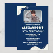 Invitations à 19e anniversaire Hommes Photo Simple (Devant / Derrière)