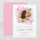 Invitations à 21e anniversaire Photo Boho Elegant (Devant / Derrière)