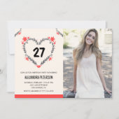 Invitations à 27e anniversaire pour son coeur flor (Devant)