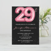 Invitations à 29e anniversaire Pink Balloon Glam B (Debout devant)