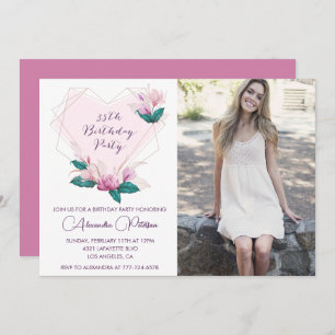 Invitations à 35e anniversaire Elegant Boho Photo
