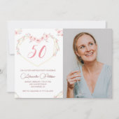 Invitations à 50e anniversaire Boho Floral Photo (Devant)