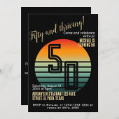 Invitations à 50e anniversaire : Cinquante et pros (Devant / Derrière)