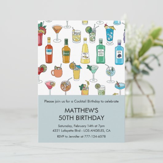 Invitations à 50e anniversaire Cocktail Contempora (Debout devant)