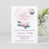 Invitations à 50e anniversaire Elegant Boho rose (Debout devant)