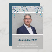 Invitations à 50e anniversaire Hommes Confetti Pho (Devant / Derrière)