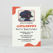 Invitations à 50e anniversaire Hommes Red Simple P (Debout devant)