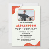 Invitations à 50e anniversaire Hommes Red Simple P (Devant)