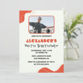 Invitations à 50e anniversaire Hommes Red Simple P (Debout devant)