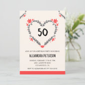 Invitations à 50e anniversaire pour son coeur flor (Debout devant)