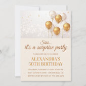 Invitations à 50e anniversaire Surprise party Gold (Devant)