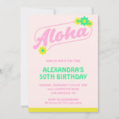 Invitations à 50e anniversaire Tropical Aloha Pink (Devant)