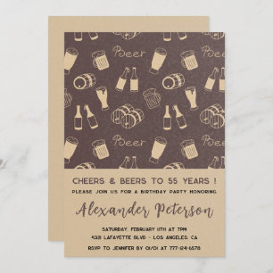 Invitations à 55e anniversaire Hommes Bière Rustiq