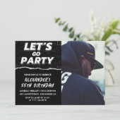 Invitations à 55e anniversaire Hommes Black Photo (Debout devant)
