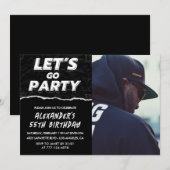 Invitations à 55e anniversaire Hommes Black Photo (Devant / Derrière)