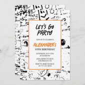 Invitations à 55e anniversaire Hommes Graffiti Pai (Devant / Derrière)