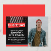 Invitations à 55e anniversaire Men Party Photo Rou (Devant / Derrière)