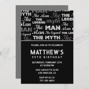 Invitations à 55e anniversaire pour lui Men Myth L