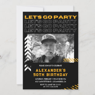 Invitations à 60e anniversaire Hommes Photo Spray